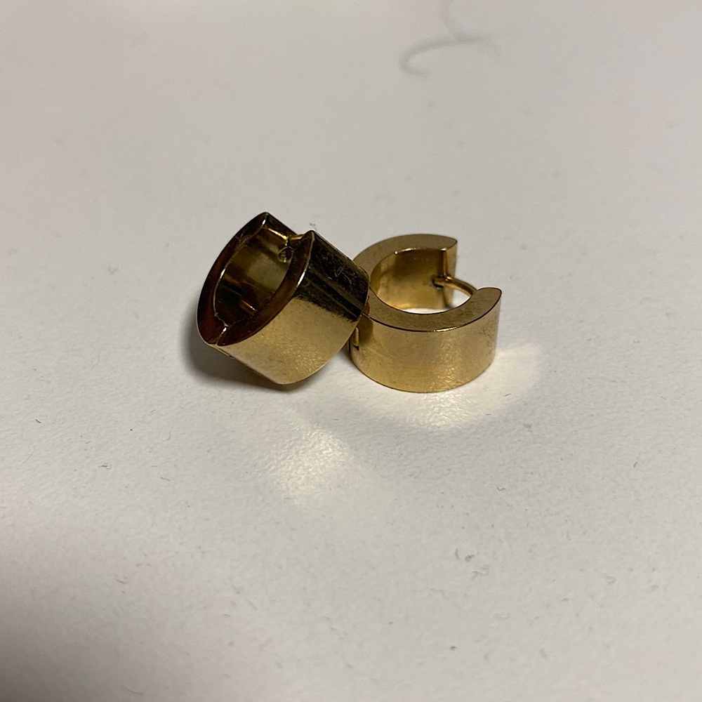 Gold plated huggie hoop earrings
